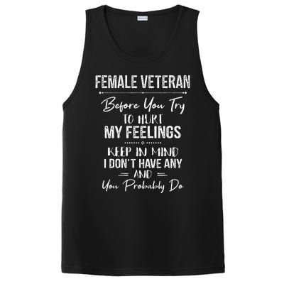 Female Veteran Before You Try To Hurt My Feelings Keep PosiCharge Competitor Tank