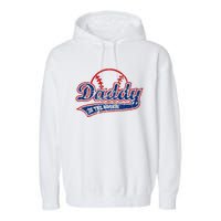 Funny Vintage Baseball Daddy Of The Rookie Garment-Dyed Fleece Hoodie