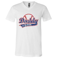 Funny Vintage Baseball Daddy Of The Rookie V-Neck T-Shirt