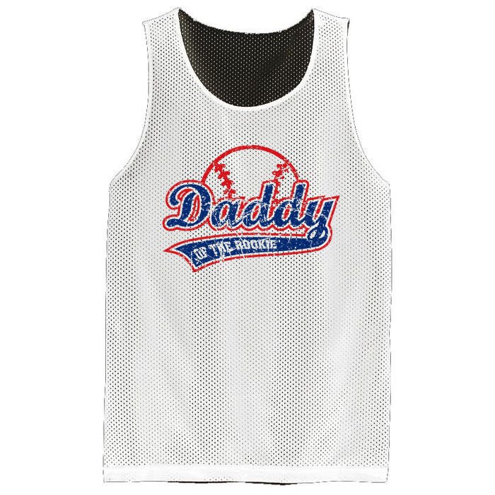 Funny Vintage Baseball Daddy Of The Rookie Mesh Reversible Basketball Jersey Tank