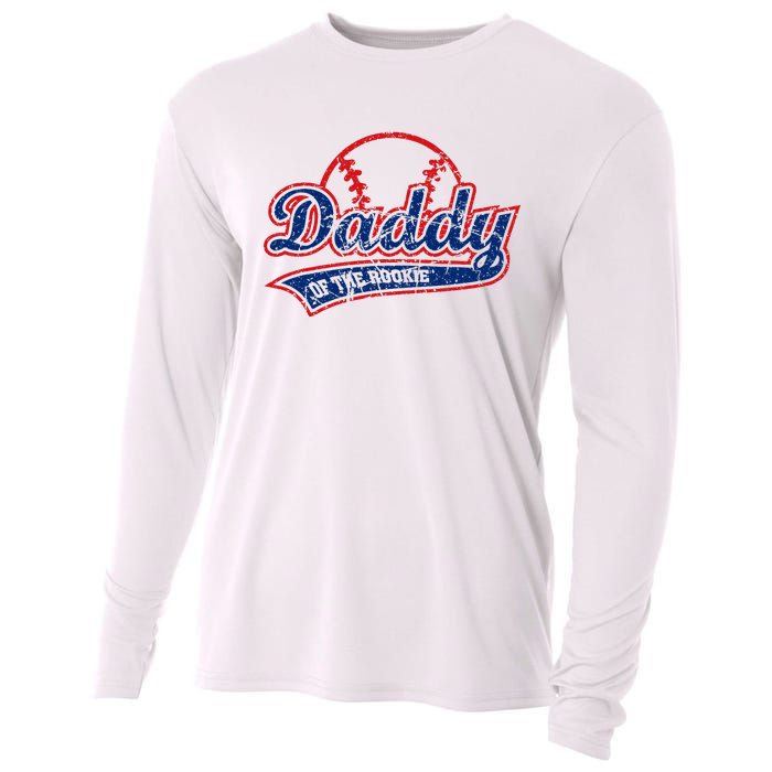 Funny Vintage Baseball Daddy Of The Rookie Cooling Performance Long Sleeve Crew