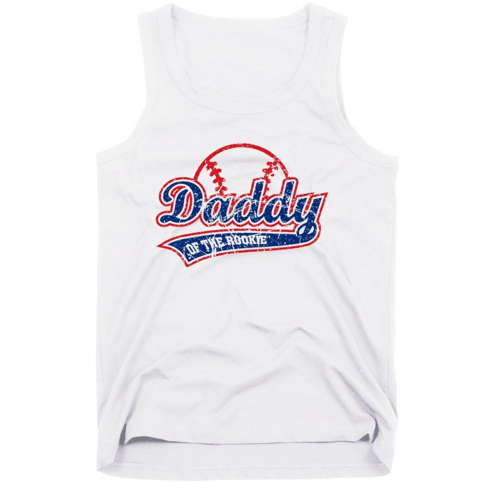 Funny Vintage Baseball Daddy Of The Rookie Tank Top