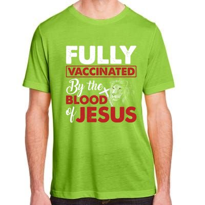 Fully Vaccinated By The Blood Of Jesus Lion God Christian 12 Adult ChromaSoft Performance T-Shirt