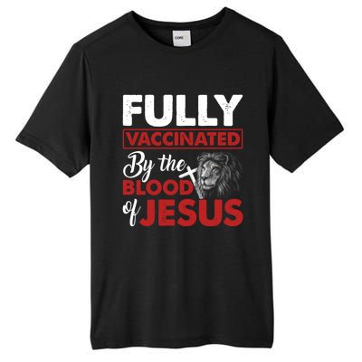 Fully Vaccinated By The Blood Of Jesus Lion God Christian 12 Tall Fusion ChromaSoft Performance T-Shirt