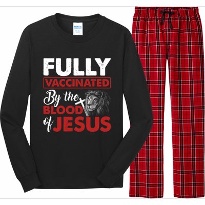 Fully Vaccinated By The Blood Of Jesus Lion God Christian 12 Long Sleeve Pajama Set