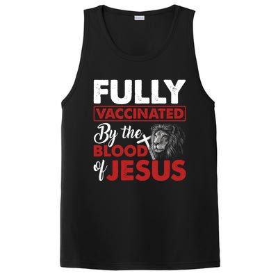 Fully Vaccinated By The Blood Of Jesus Lion God Christian 12 PosiCharge Competitor Tank