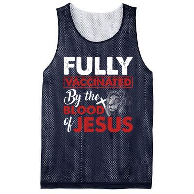 Fully Vaccinated By The Blood Of Jesus Lion God Christian 12 Mesh Reversible Basketball Jersey Tank