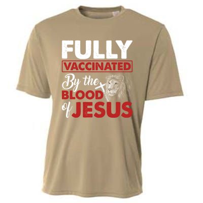 Fully Vaccinated By The Blood Of Jesus Lion God Christian 12 Cooling Performance Crew T-Shirt