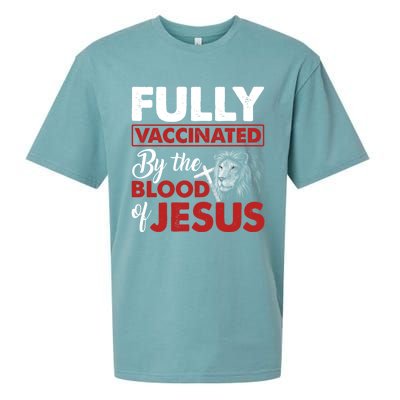 Fully Vaccinated By The Blood Of Jesus Lion God Christian 12 Sueded Cloud Jersey T-Shirt