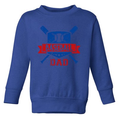 Funny Vintage Baseball Dad Cool Gift Toddler Sweatshirt