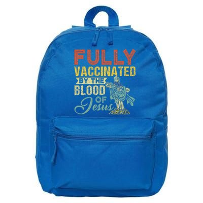 Fully Vaccinated By The Blood Of Jesus Funny Christian 16 in Basic Backpack