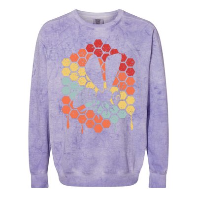 Funny Vintage Bee Art Beekeeping Lovers Colorblast Crewneck Sweatshirt