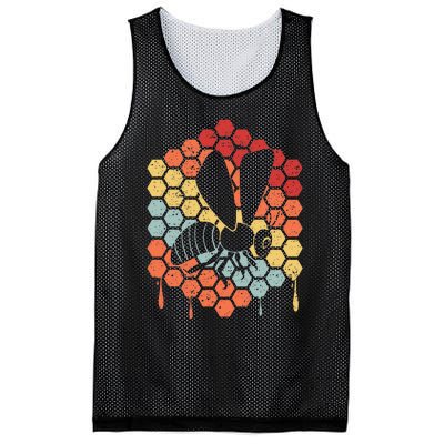 Funny Vintage Bee Art Beekeeping Lovers Mesh Reversible Basketball Jersey Tank