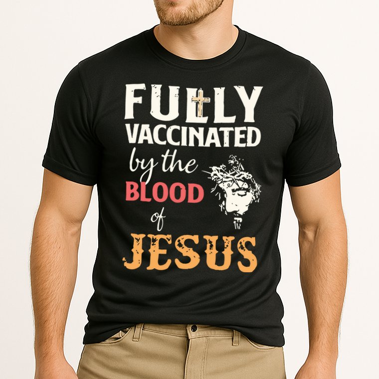 Fully Vaccinated By The Blood Of Jesus Cooling Performance Crew T-Shirt