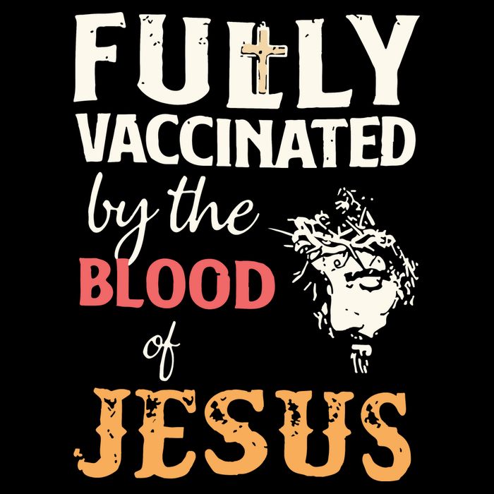 Fully Vaccinated By The Blood Of Jesus Drawstring Bag