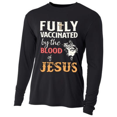 Fully Vaccinated By The Blood Of Jesus Cooling Performance Long Sleeve Crew