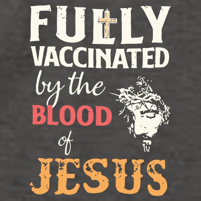 Fully Vaccinated By The Blood Of Jesus Vector Backpack