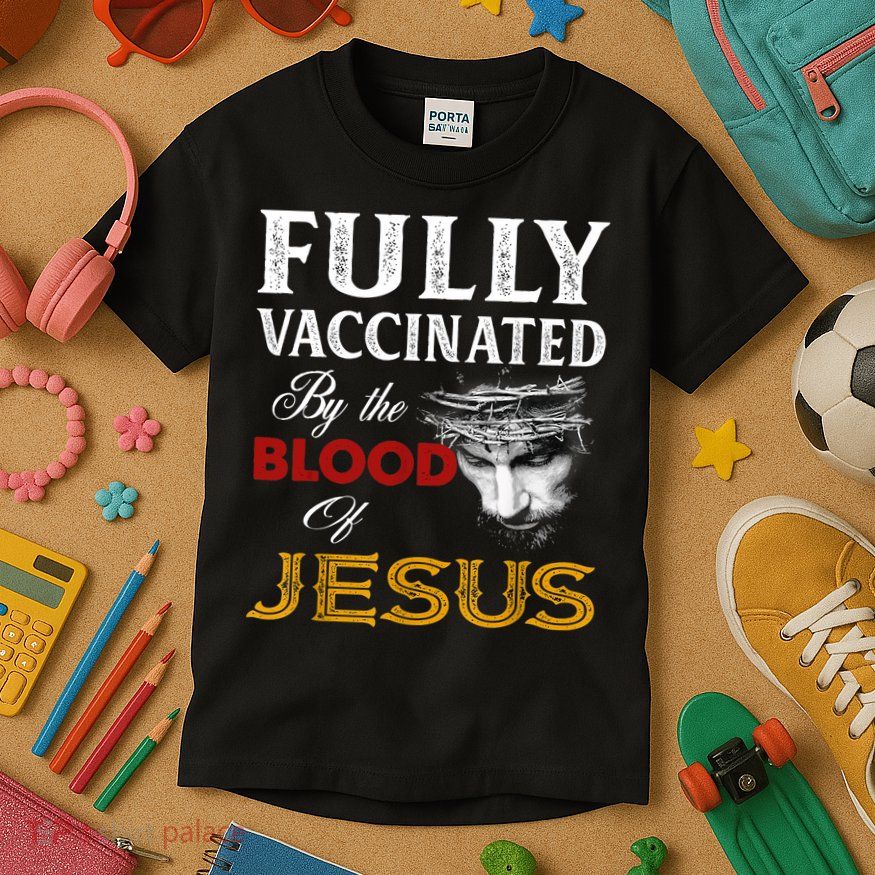 Fully Vaccinated By The Blood Of Jesus TShirt Kids T-Shirt