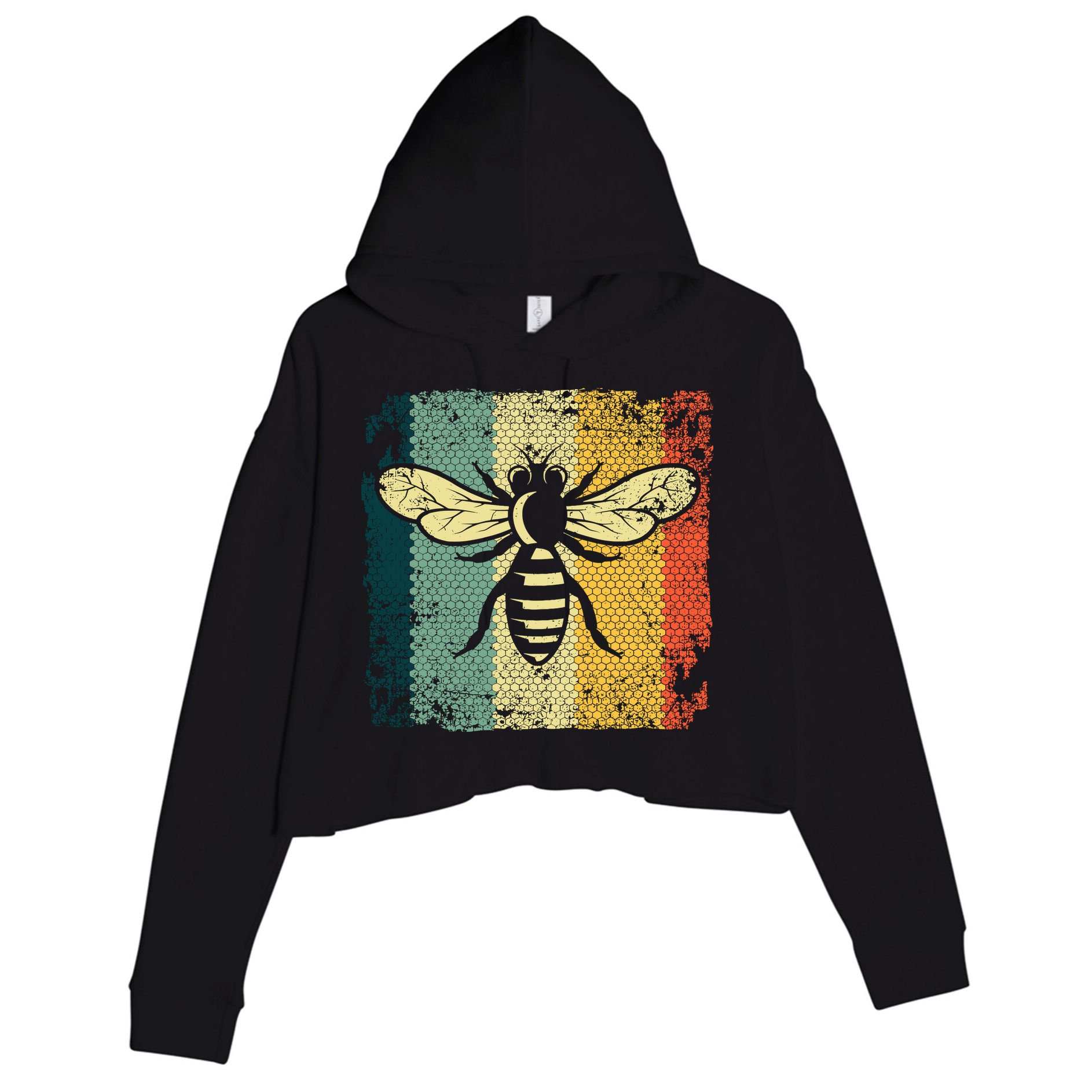 Funny Vintage Bee Designs For Honey Beekeeping Bee Crop Fleece Hoodie