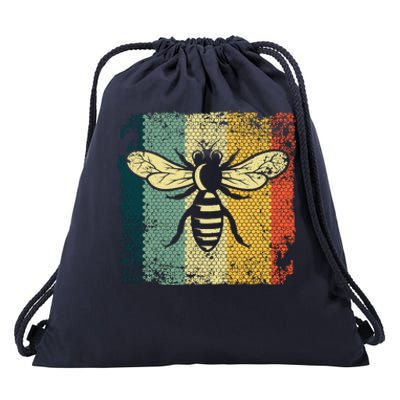 Funny Vintage Bee Designs For Honey Beekeeping Bee Drawstring Bag