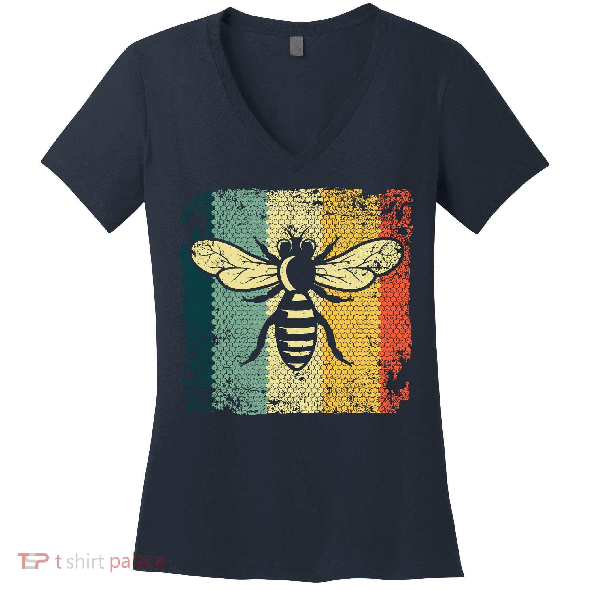 Funny Vintage Bee Designs For Honey Beekeeping Bee Women's V-Neck T-Shirt