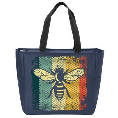 Funny Vintage Bee Designs For Honey Beekeeping Bee Zip Tote Bag