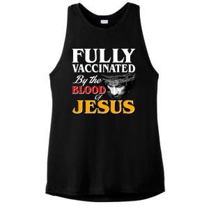 Fully Vaccinated By The Blood Of Jesus Ladies PosiCharge Tri-Blend Wicking Tank