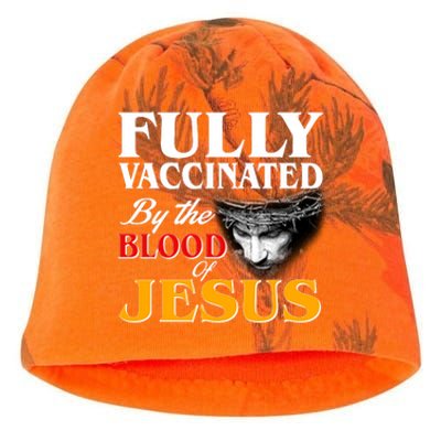 Fully Vaccinated By The Blood Of Jesus Kati - Camo Knit Beanie