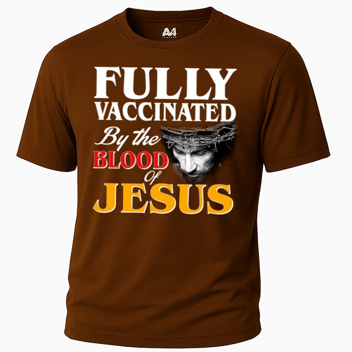 Fully Vaccinated By The Blood Of Jesus Cooling Performance Crew T-Shirt