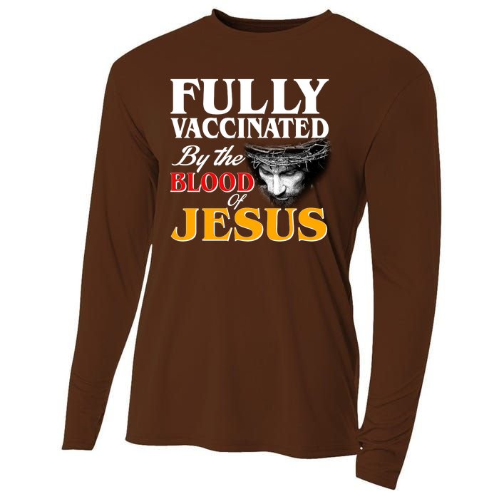 Fully Vaccinated By The Blood Of Jesus Cooling Performance Long Sleeve Crew