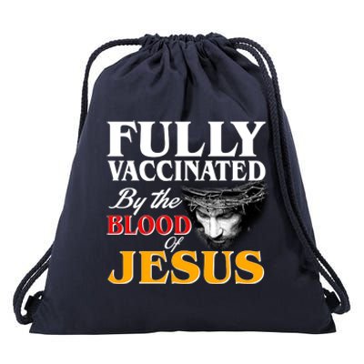 Fully Vaccinated By The Blood Of Jesus Drawstring Bag