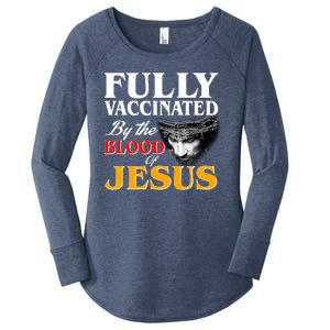 Fully Vaccinated By The Blood Of Jesus Women's Perfect Tri Tunic Long Sleeve Shirt