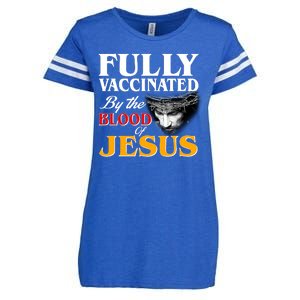 Fully Vaccinated By The Blood Of Jesus Enza Ladies Jersey Football T-Shirt