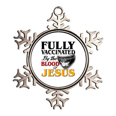 Fully Vaccinated By The Blood Of Jesus Metallic Star Ornament