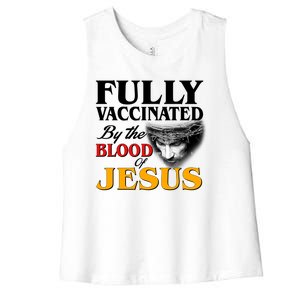 Fully Vaccinated By The Blood Of Jesus Women's Racerback Cropped Tank