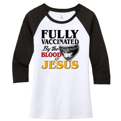 Fully Vaccinated By The Blood Of Jesus Women's Tri-Blend 3/4-Sleeve Raglan Shirt