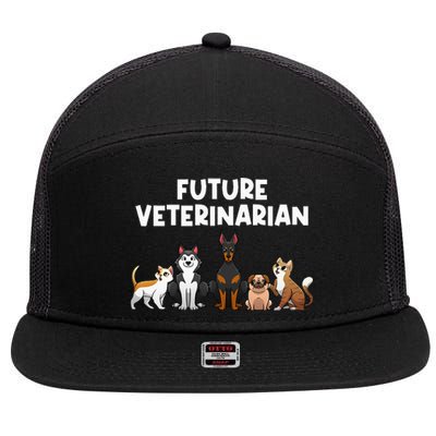 Future Veterinarian Boy Girl Veterinary Assistant Technician 7 Panel Mesh Trucker Snapback Hat