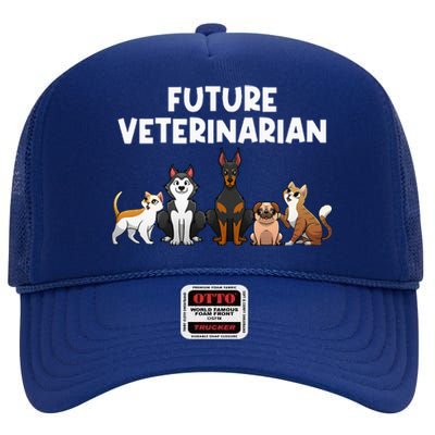 Future Veterinarian Boy Girl Veterinary Assistant Technician High Crown Mesh Back Trucker Hat