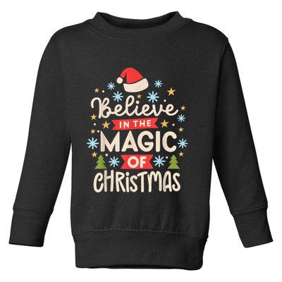 Funny Vintage Believe In The Magic Of Christmas Toddler Sweatshirt