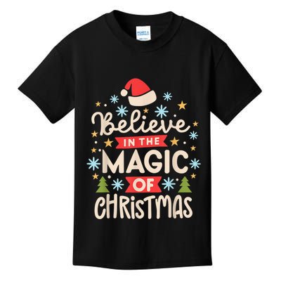 Funny Vintage Believe In The Magic Of Christmas Kids T-Shirt