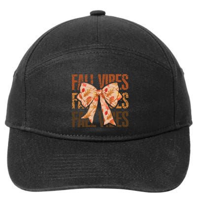 Fall Vibes Bow Coquette Autumn 7-Panel Snapback Hat