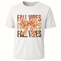 Fall Vibes Bow Coquette Autumn Cooling Performance Crew T-Shirt