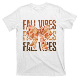 Fall Vibes Bow Coquette Autumn T-Shirt