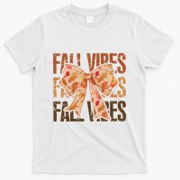 Fall Vibes Bow Coquette Autumn T-Shirt
