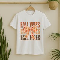 Fall Vibes Bow Coquette Autumn T-Shirt