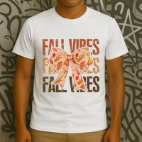 Fall Vibes Bow Coquette Autumn T-Shirt