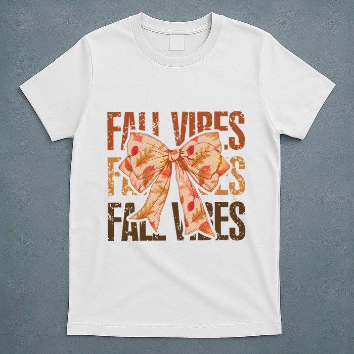 Fall Vibes Bow Coquette Autumn T-Shirt