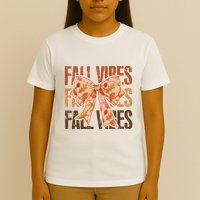 Fall Vibes Bow Coquette Autumn T-Shirt