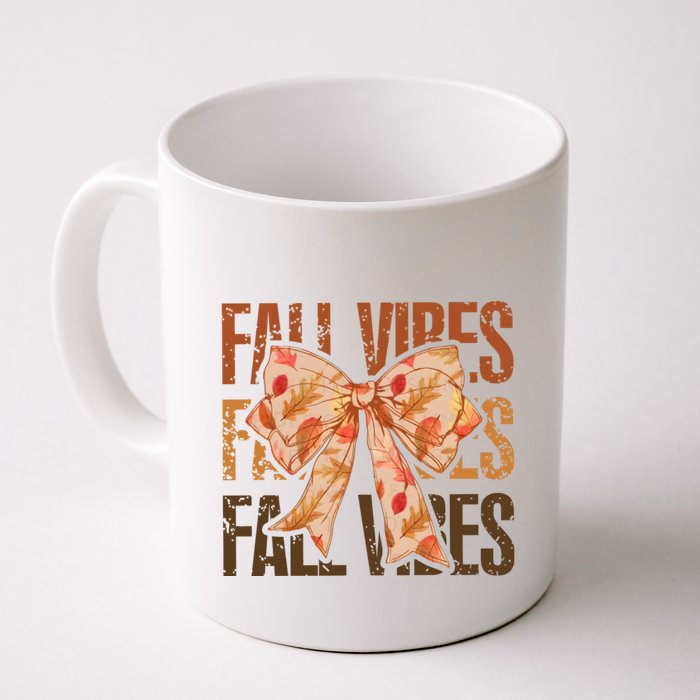 Fall Vibes Bow Coquette Autumn Coffee Mug
