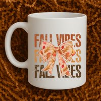 Fall Vibes Bow Coquette Autumn Coffee Mug